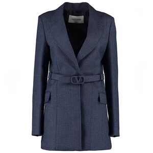 Valentino Men's Dark Checkered Blazer